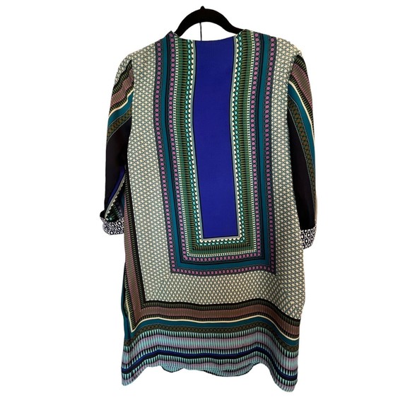 Philosophy Blouse Tunic Geometric Colorful Pockets V-neck Collar Sz Med - Picture 3 of 10